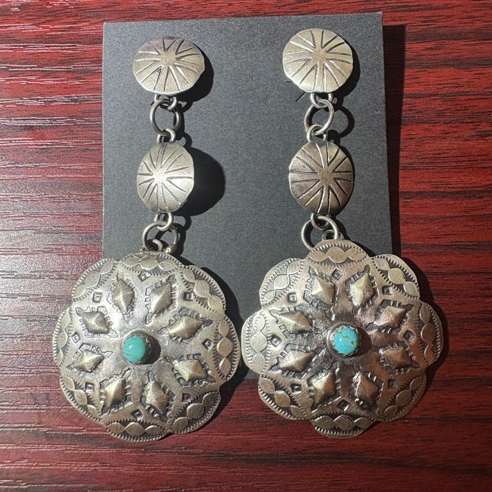 Navajo Studs Earrings Signed by TY